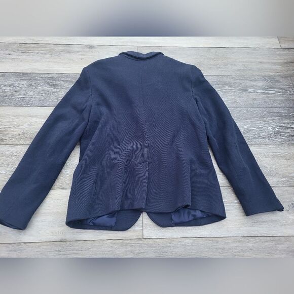 Talbots navy cotton blazer with nautical anchor buttons. 100% cotton career wear - Picture 2 of 11